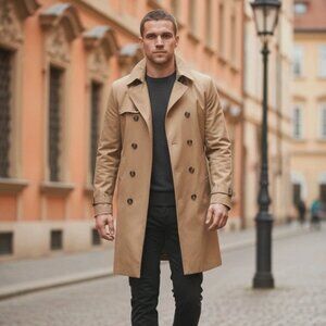 Vintage 1954 London Fog Trench Coat with Removable Liner Men's 42 Long